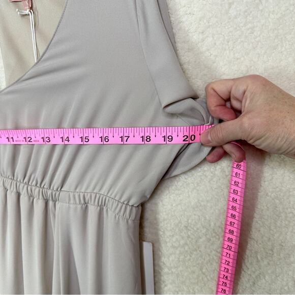 Show Me Your MuMu Gray Empire Waist Gown Large - Picture 10 of 11